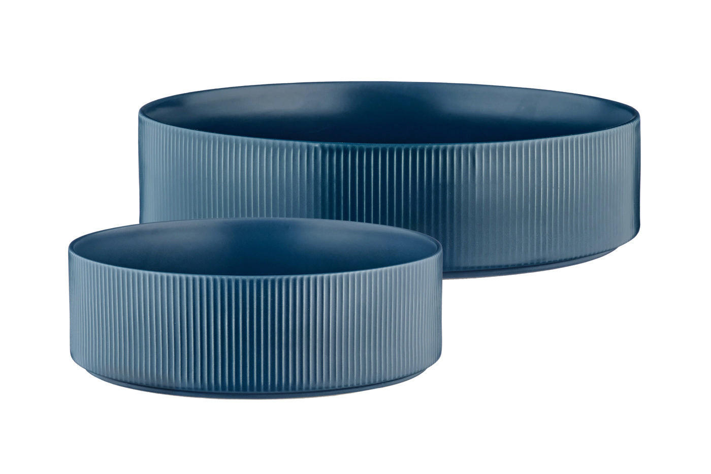 SALATSCHALEN Scandi Ø21,5cm und Ø27,5cm - 2er-Set - Marineblau - Blau, Keramik - Björn