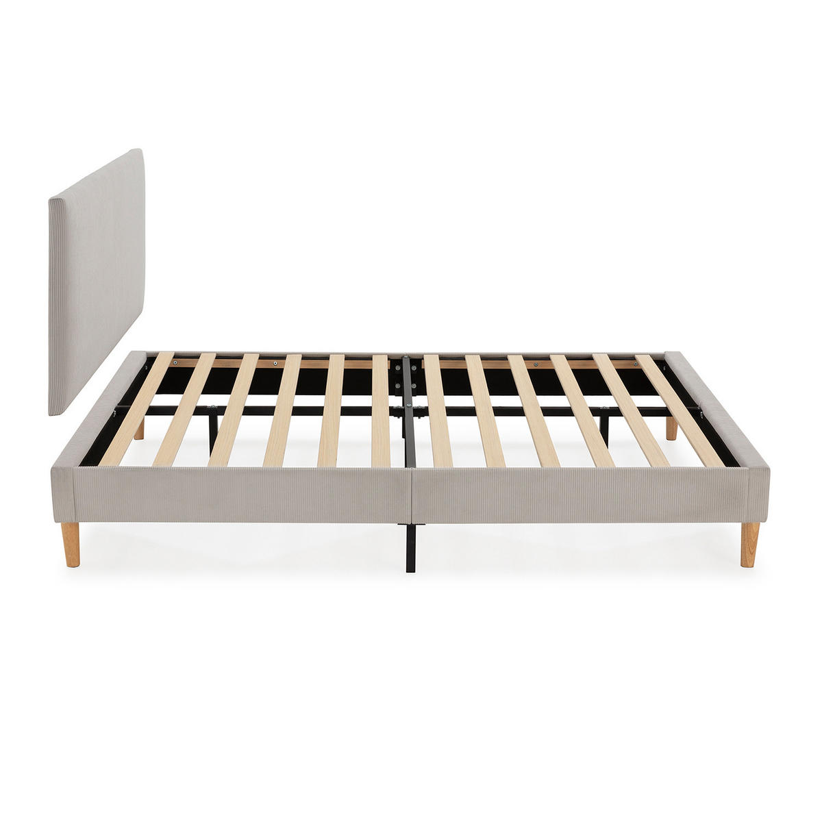 POLSTERBETT + kopfteil Bari 160x200 cm, Grau - Grau, Textil (200/160cm) - VS Venta-stock