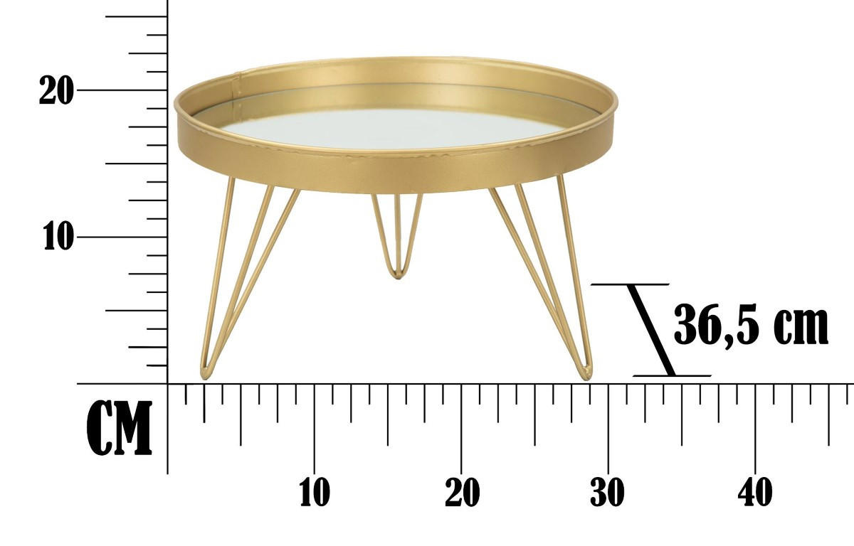SPIEGELTABLETT mit Füßen 31/31/18 cm - Goldfarben, Metall (31/18cm) - Mauro Ferretti