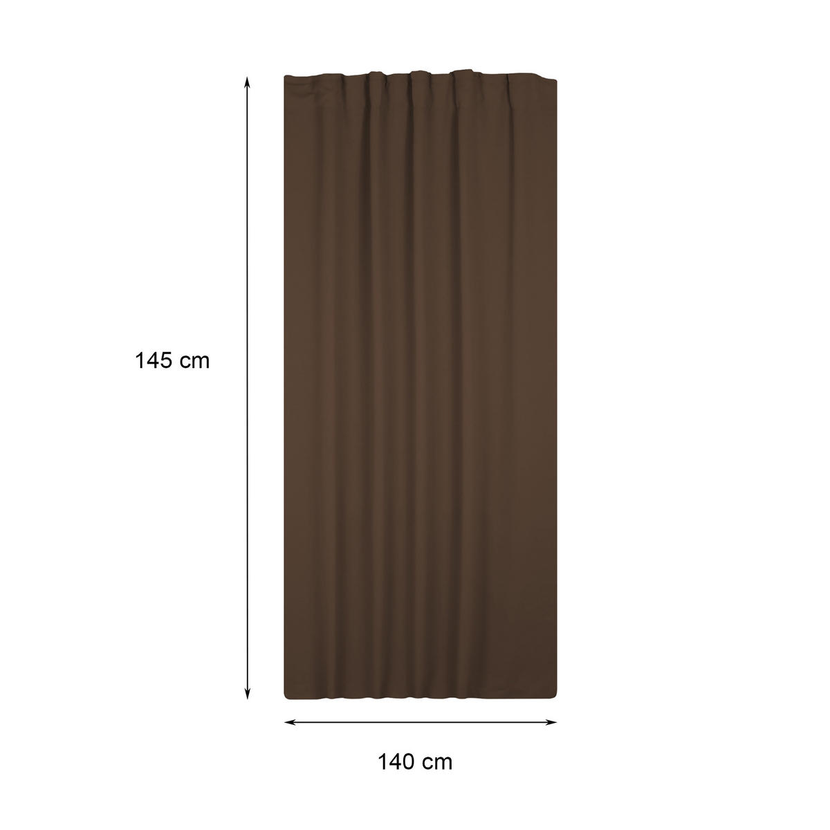 VERDUNKELUNGSVORHANG Kräuselband 140/145 cm Braun - Braun, Textil (140/145cm) - TiborTex