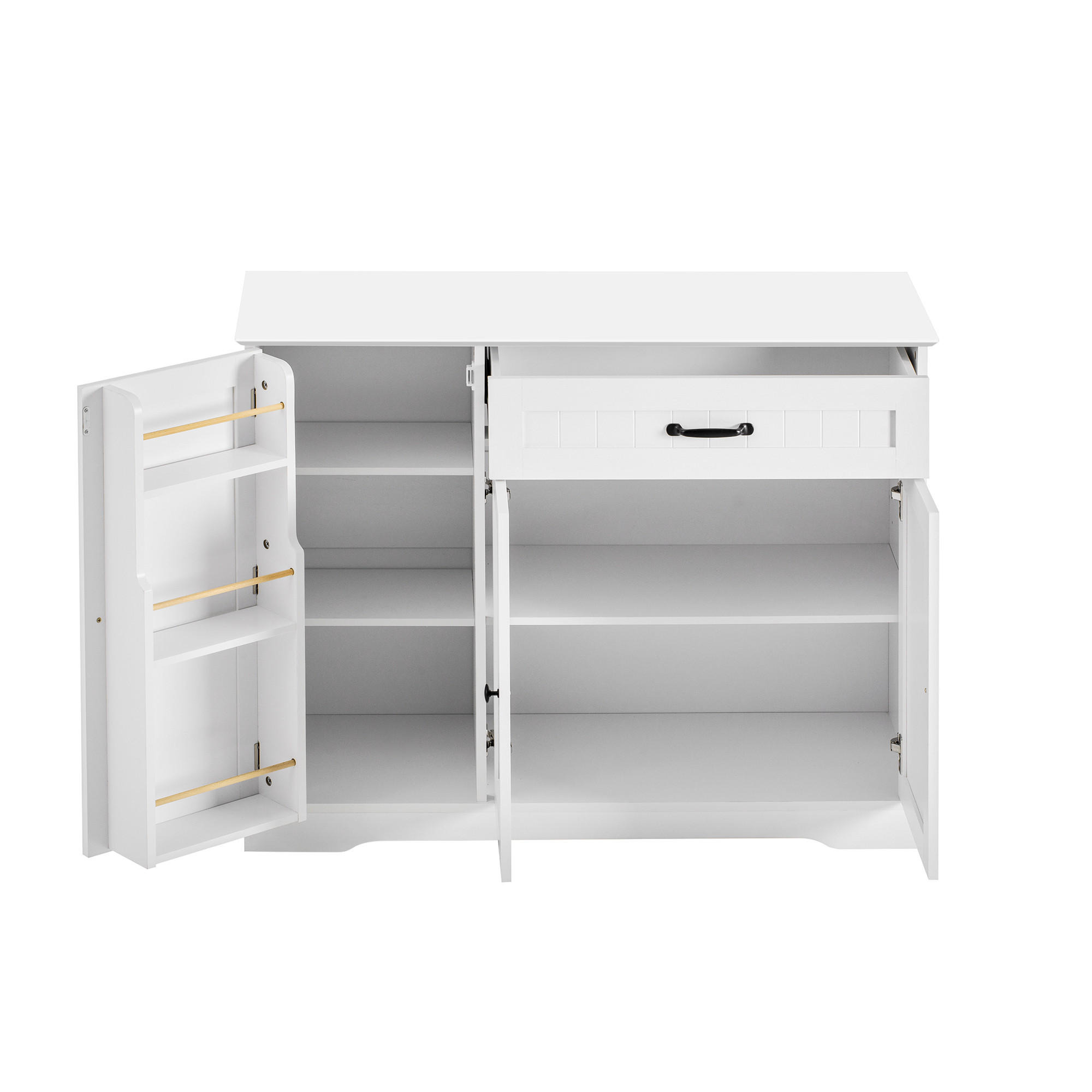SIDEBOARD mit 3 Türen und Schublade in Weiß – modernes Design mit viel Stauraum - Weiß, Holzwerkstoff (107/83.4/40cm) - BEAOK