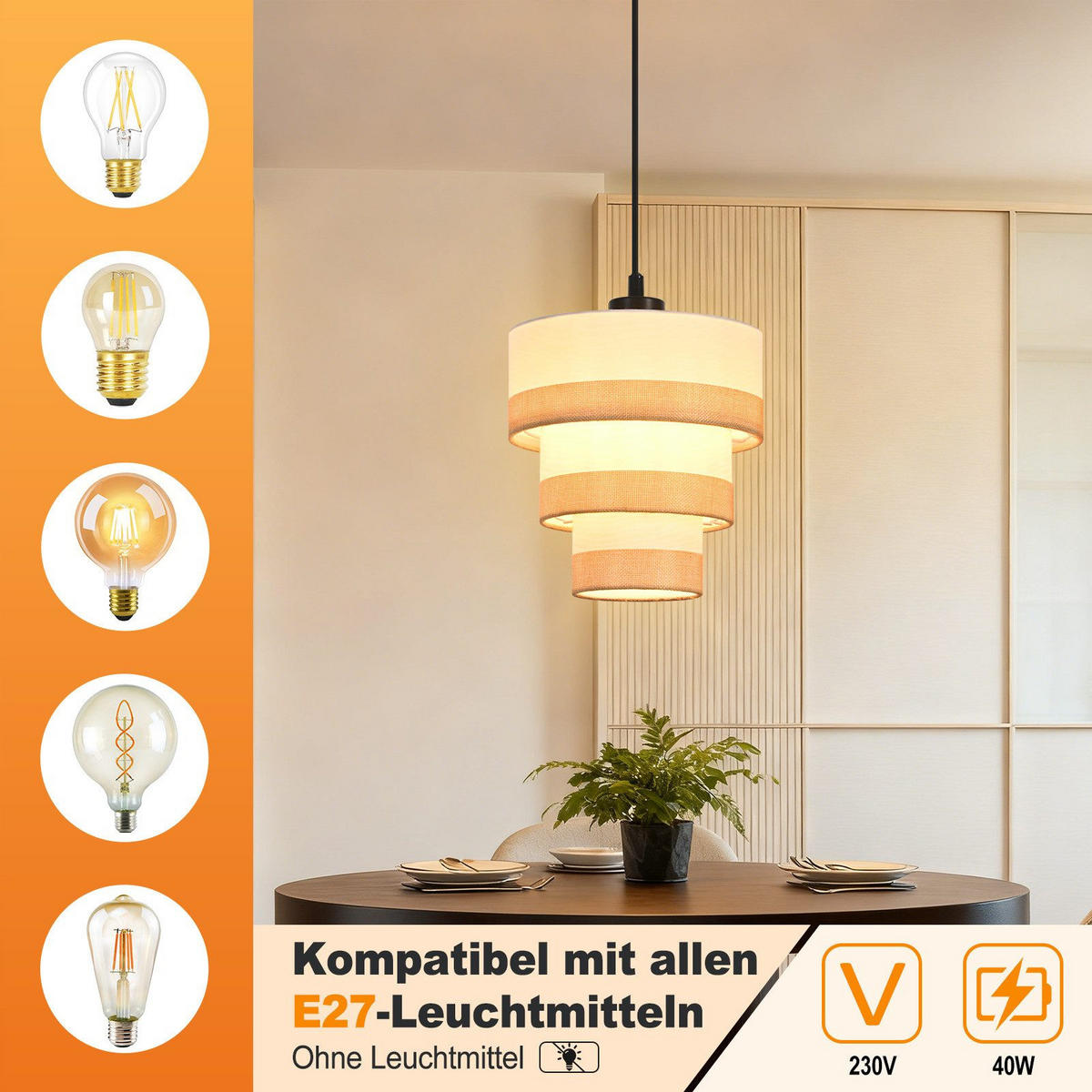 PENDELLEUCHTE AUB Ⅲ 10/20/120 cm - Weiß, Metall (10/20/120cm) - Nettlife