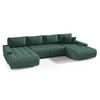 WOHNLANDSCHAFT Draco U Grün - Silberfarben/Grün, Textil/Metall (350/85/185cm) - Beautysofa