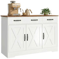 SIDEBOARD DE-11300 Landhausstil, 3 Scheunentüren Weiß - Weiß, Holzwerkstoff (108/81/40cm) - ComfortXL