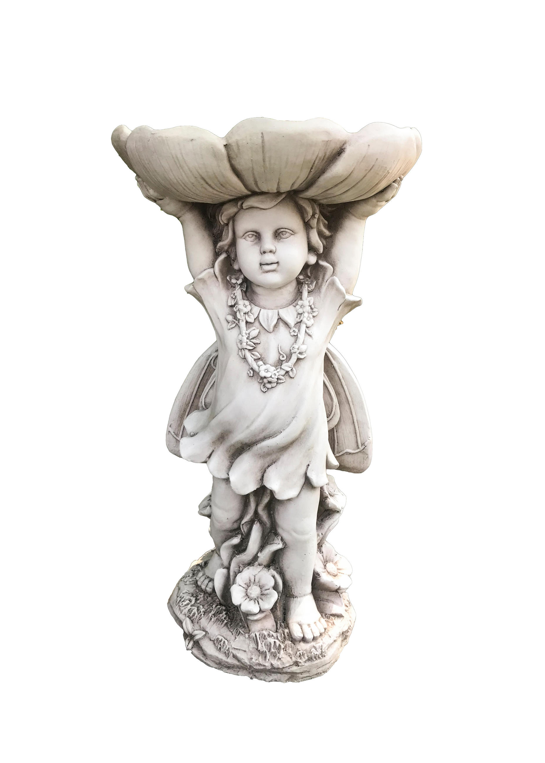 GARTENFIGUR Uwe Weiß 64x33x35cm - Weiß, Kunststoff (33/64/35cm) - DELUKE