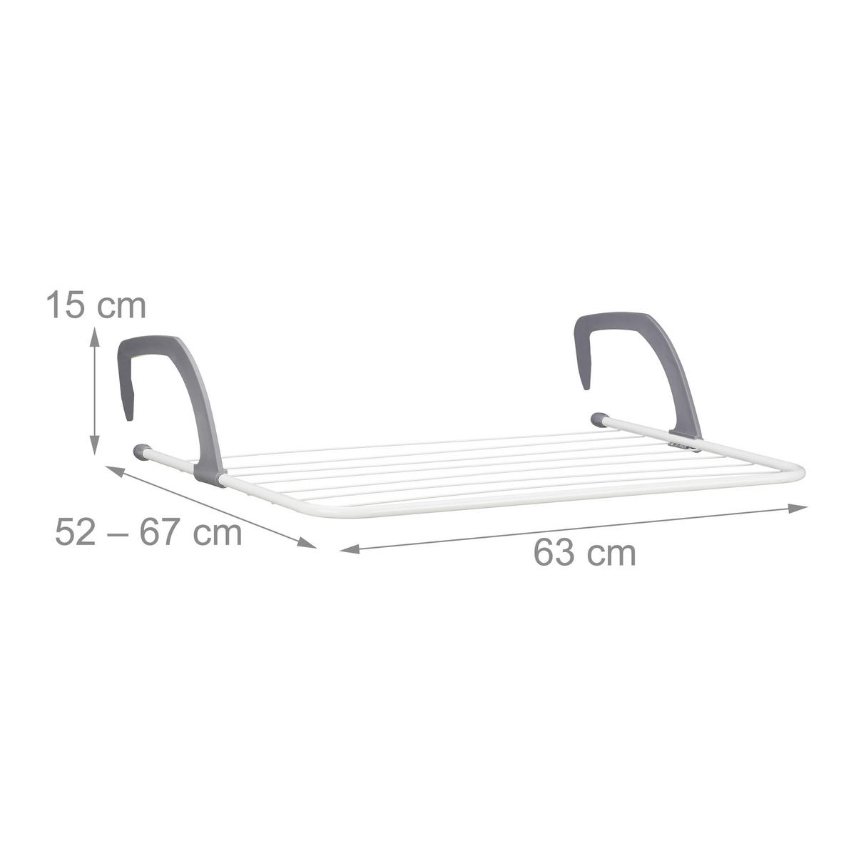 ZÁVESNÝ sušič - biela, kov/plast (63/15/67cm) - Relaxdays