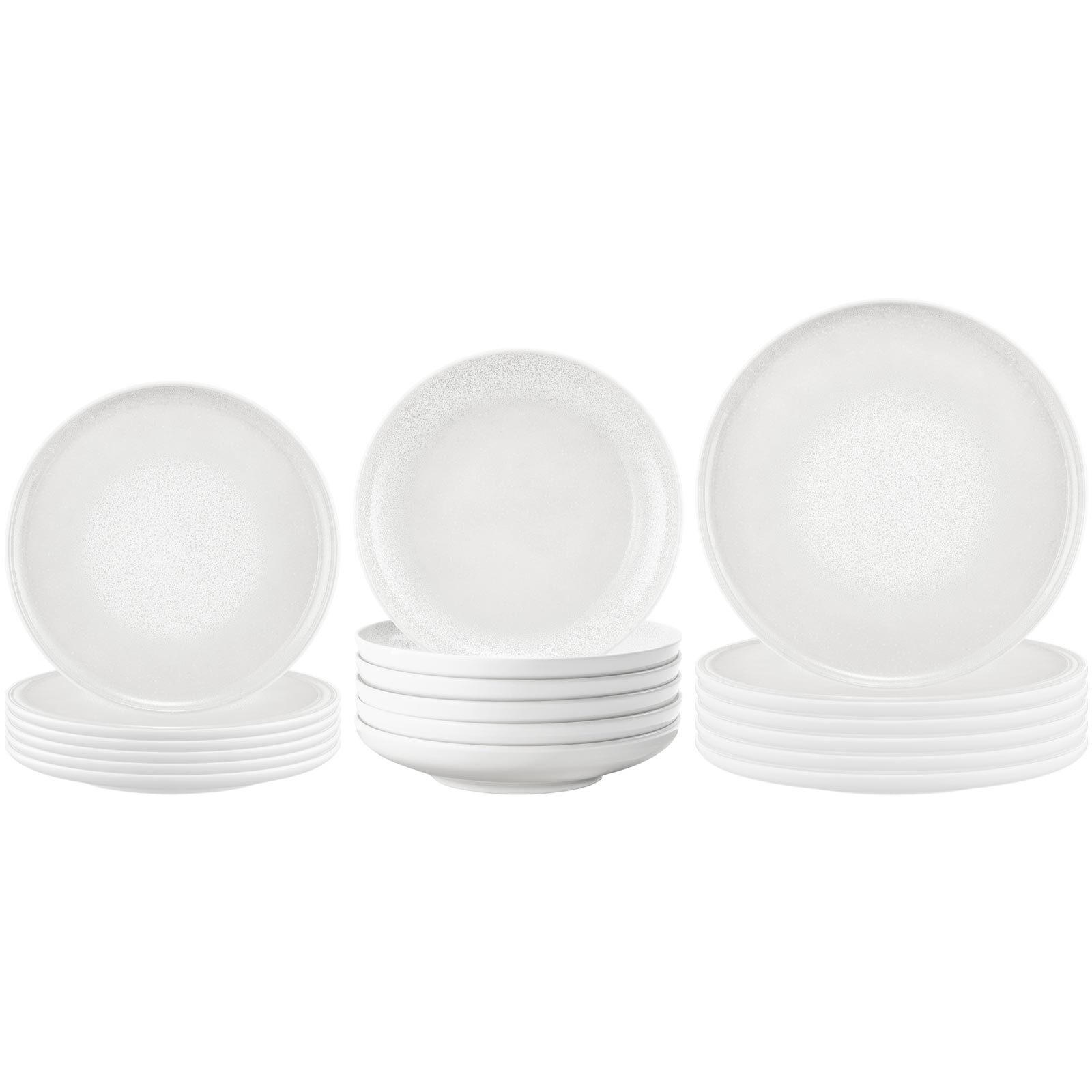 TELLER-SET Sento Home Aura white 18er Set - Weiß, Keramik (2/2/2cm) - Seltmann Weiden