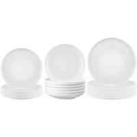 TELLER-SET Sento Home Aura white 18er Set - Weiß, Keramik (2/2/2cm) - Seltmann Weiden