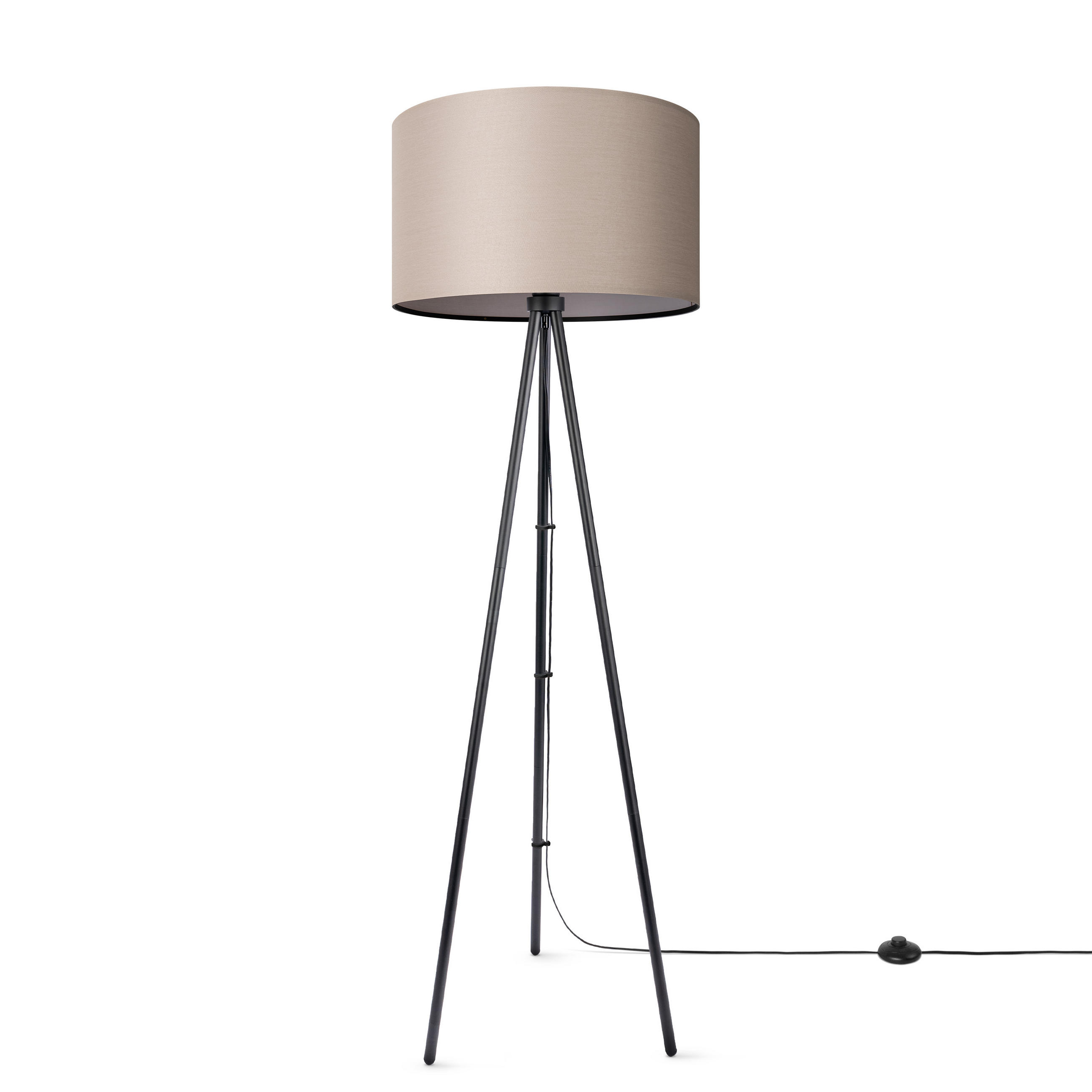 STEHLEUCHTE Trina Fl - Ecru/Schwarz, Metall (41.7/36.7/148.5cm) - Paco Home