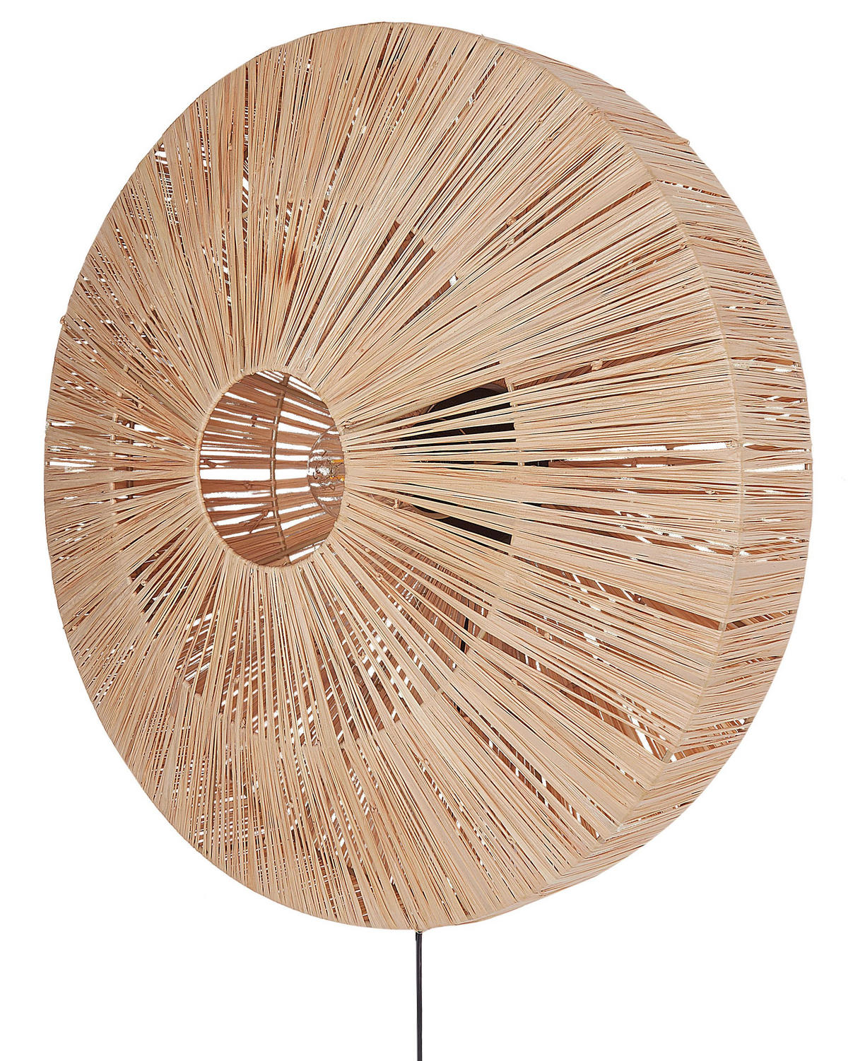 WANDLAMPE Naturfarben/Schwarz Lumut - Schwarz/Naturfarben, Naturmaterialen (48/48/20cm) - Beliani