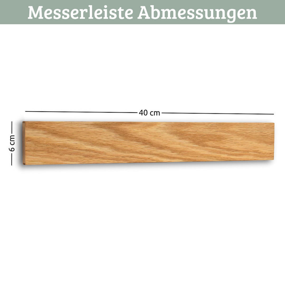 MAGNETLEISTE Messer aus Eichenholz KYLO STARKER MAGNET 40 cm - Braun, Holz (2/40/6cm) - DELUKE