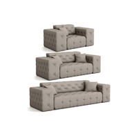 SOFASET Chantal - Creme, Holzwerkstoff/Textil (251/78/96cm) - Fun Möbel