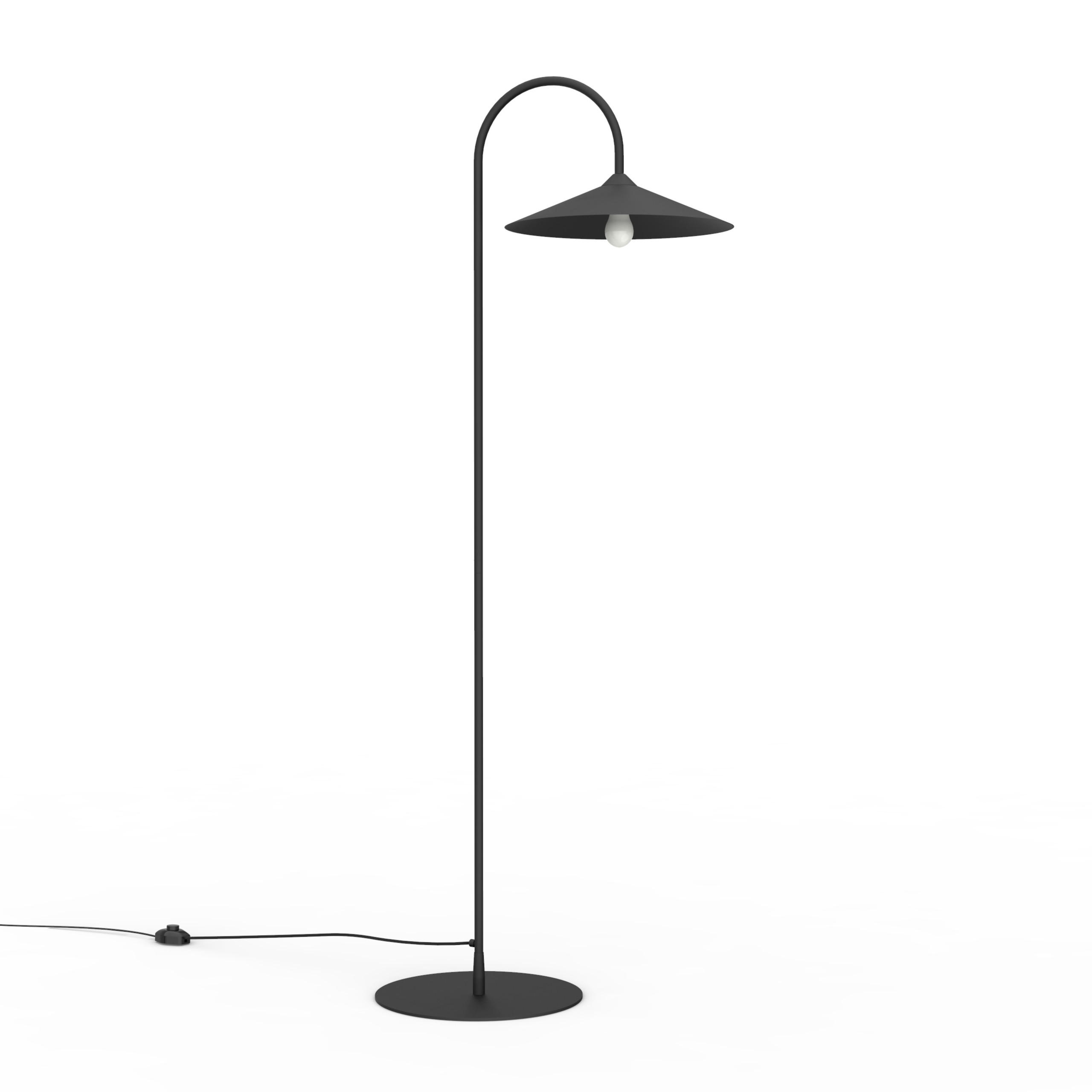 STEHLEUCHTE Chapeau - Schwarz, Metall (40/75/170cm) - Lumicom