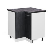 ECKUNTERSCHRANK R-Line Schwarz Beton 75.6 cm AP Anthrazit - Schwarz/Weiß, Holzwerkstoff (75.6/81.6/60cm) - Vicco