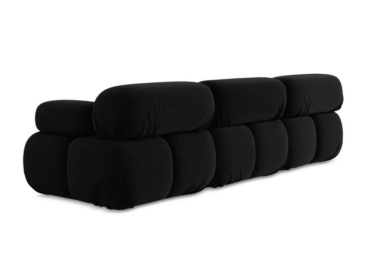 3-SITZER SOFA Samt Stoff Schwarz - Schwarz/Orange, Kunststoff/Textil (285/70/96cm) - Makamii