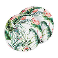 GARTENKISSEN 2er-Set Flamingomuster mehrfarbig 40 cm Ellera - Multicolor, Textil (40/40cm) - Beliani