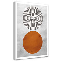 WANDBILD geometrische boho formen - Orange, Textil (40/60cm) - Feeby