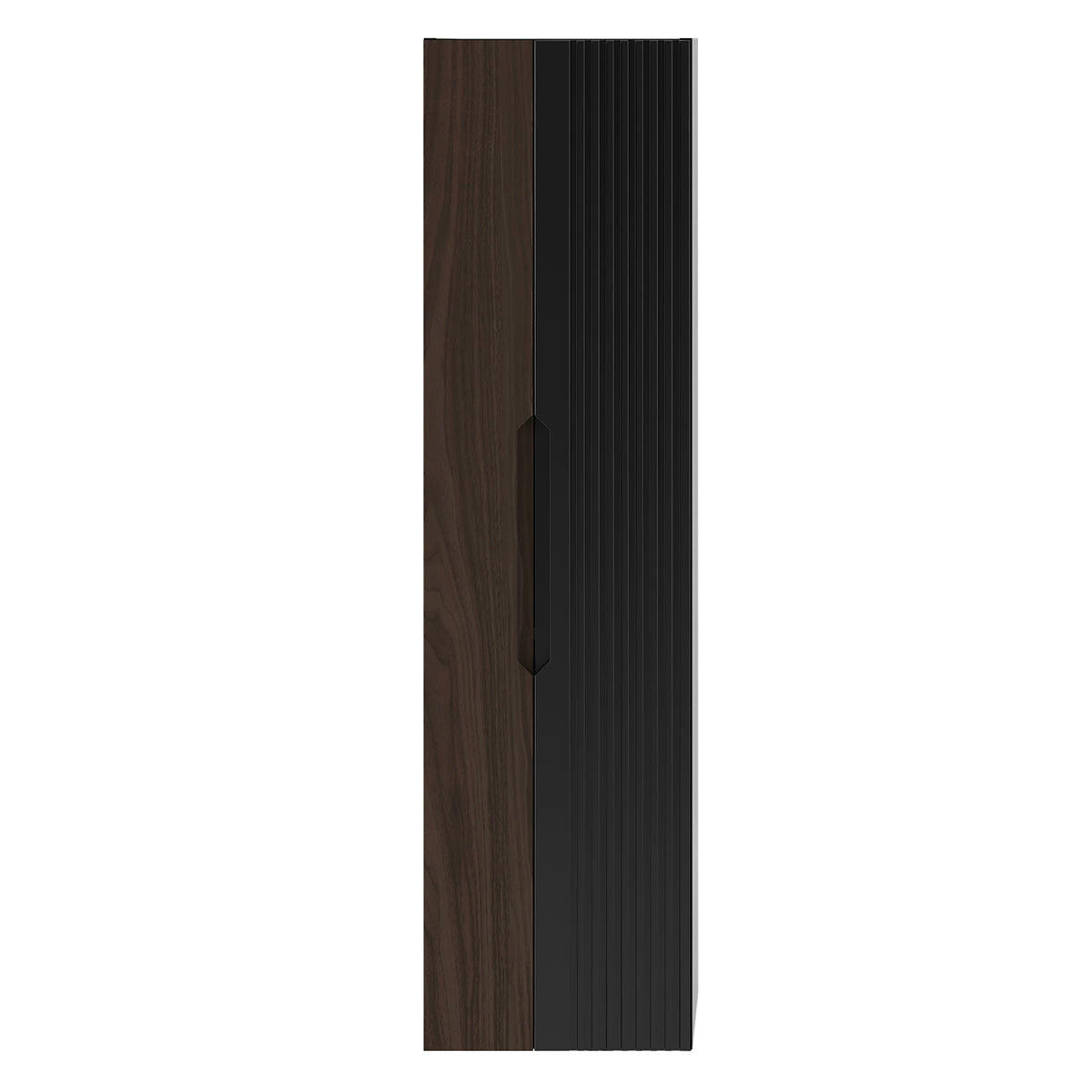 ZÁVESNÁ SKRINKA Sylla Čierna a drevo - čierna, kompozitné drevo (34.5/130/31.8cm) - Petits-meubles
