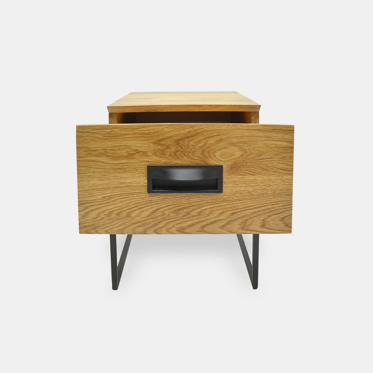 EICHEN-NACHTTISCH im Loft-Stil mit einer Schublade für das Schlafzimmer WALT II - Eichefarben, Holz (40/48/35cm) - Rawood Furniture