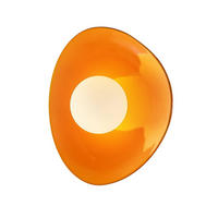WANDLEUCHTE Florélys, Orange und Weiß, 28cm - Weiß, Glas (25/25/28cm) - KOSILUM