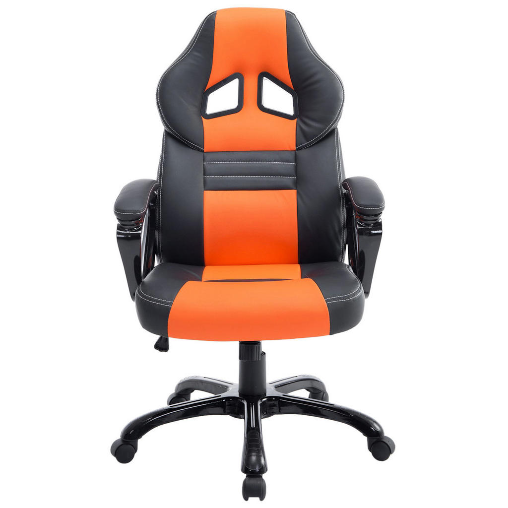 Thumbnail - TPFLiving Bürostuhl, Orange, Textil, 65x124x70 cm, Arbeitszimmer, Bürostühle, Drehstühle