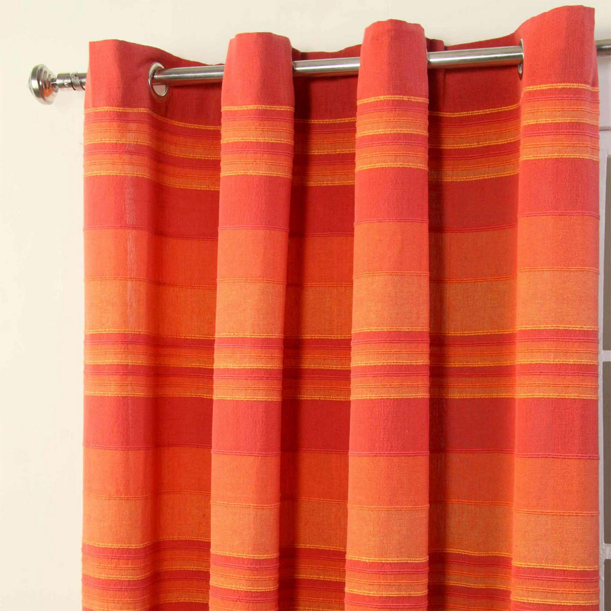 ÖSENVORHANG Morocco blickdicht 2er-Set, 167/228 cm - Terracotta, Textil (167/228cm) - Homescapes