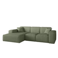 ECKSOFA Celes Premium Stoff Scala - Jadegrün, Holzwerkstoff/Textil (266/165cm) - Fun Möbel