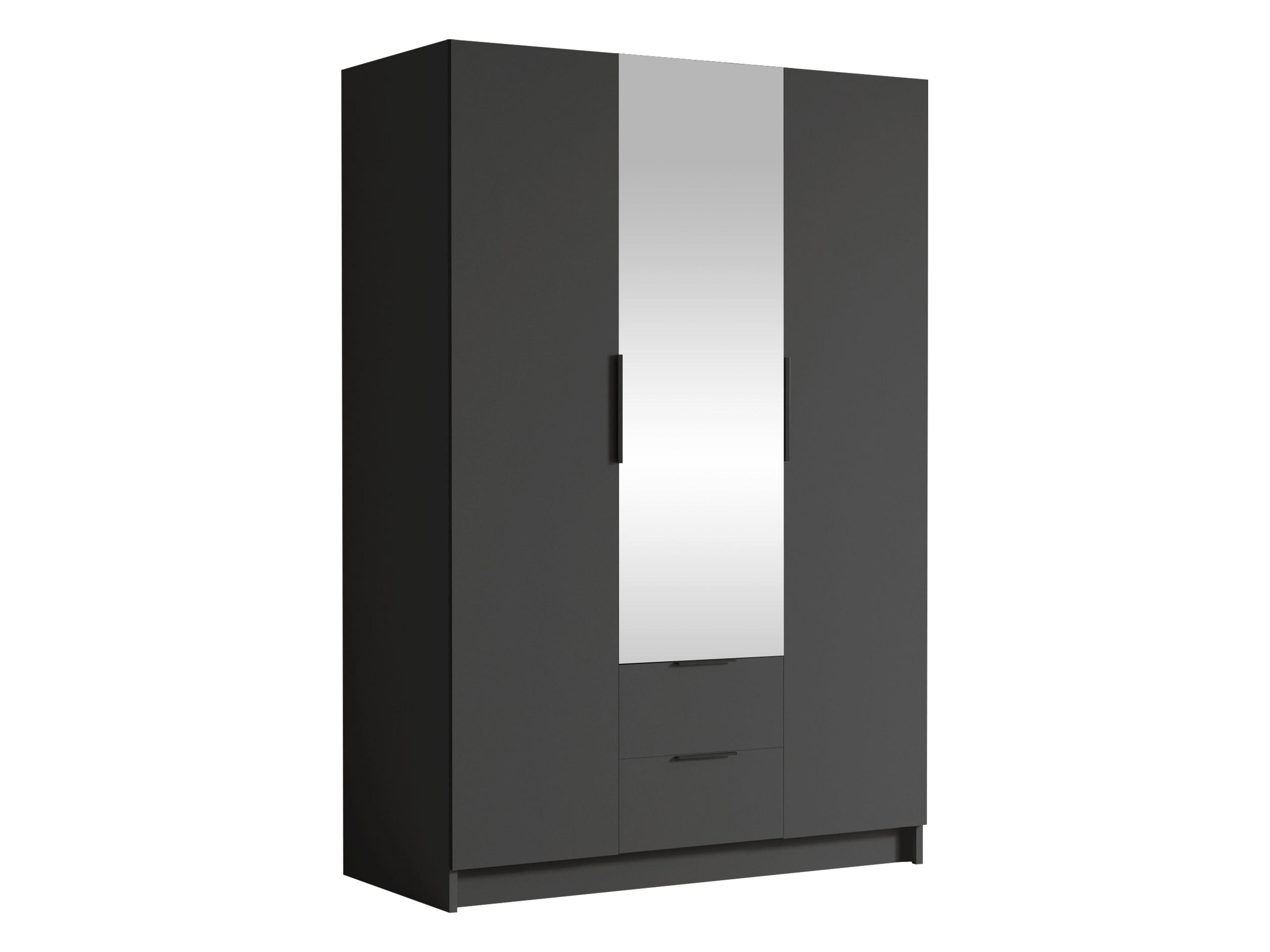 KLEIDERSCHRANK Calwi II - Schwarz, Holzwerkstoff/Kunststoff (150/216/60cm) - MIRJAN24