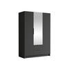 KLEIDERSCHRANK Calwi II - Schwarz, Holzwerkstoff/Kunststoff (150/216/60cm) - MIRJAN24