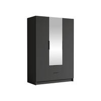 KLEIDERSCHRANK Calwi II - Schwarz, Holzwerkstoff/Kunststoff (150/216/60cm) - MIRJAN24