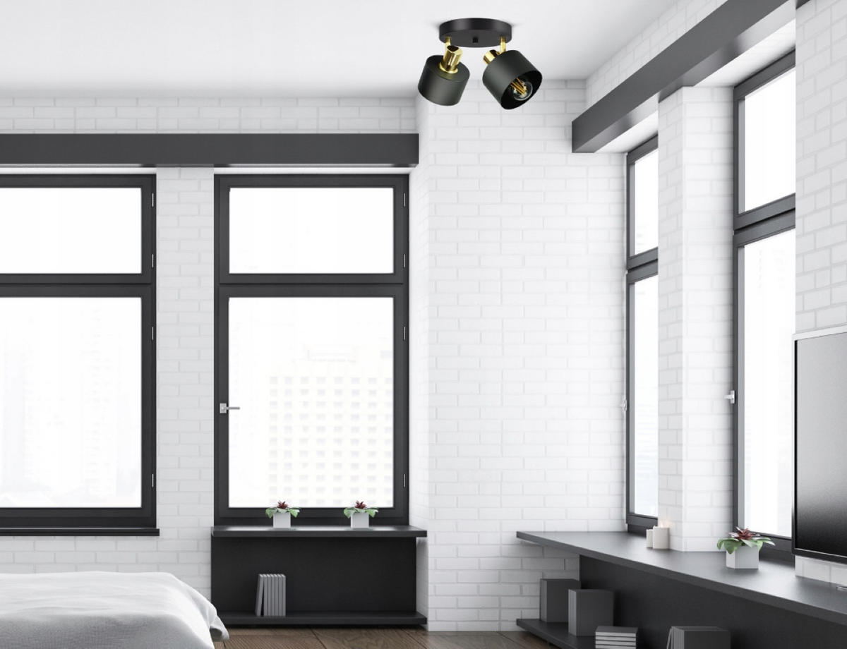 DECKENLEUCHTE BLACKSPOT - Goldfarben/Schwarz, Metall (30/30/20cm) - kiki design