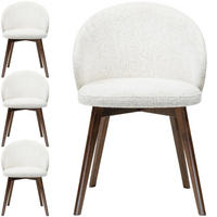 ESSZIMMERSTUHL MELIE 4er Set in Creme Chenille mit Dunkelbraunen Buchenholzbeinen 54/49/82 cm - Dunkelbraun/Creme, Holz/Textil (54/82/49cm) - WFL GROUP