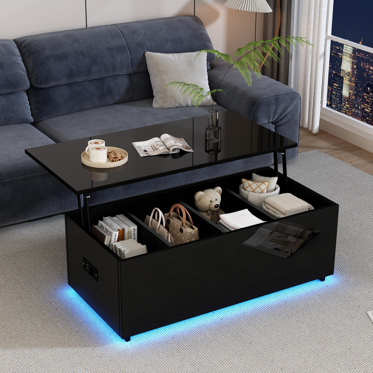 COUCHTISCH Black 100/50/35 cm - Schwarz, Holz (100/50/35cm) - Urban Meuble