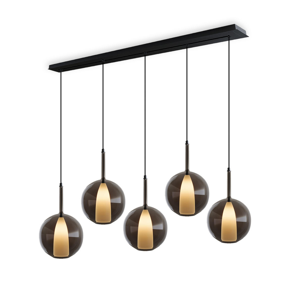 HÄNGELEUCHTE Belluna Rauch Ø 24cm - Grau, Glas (24/24/45cm) - s.luce