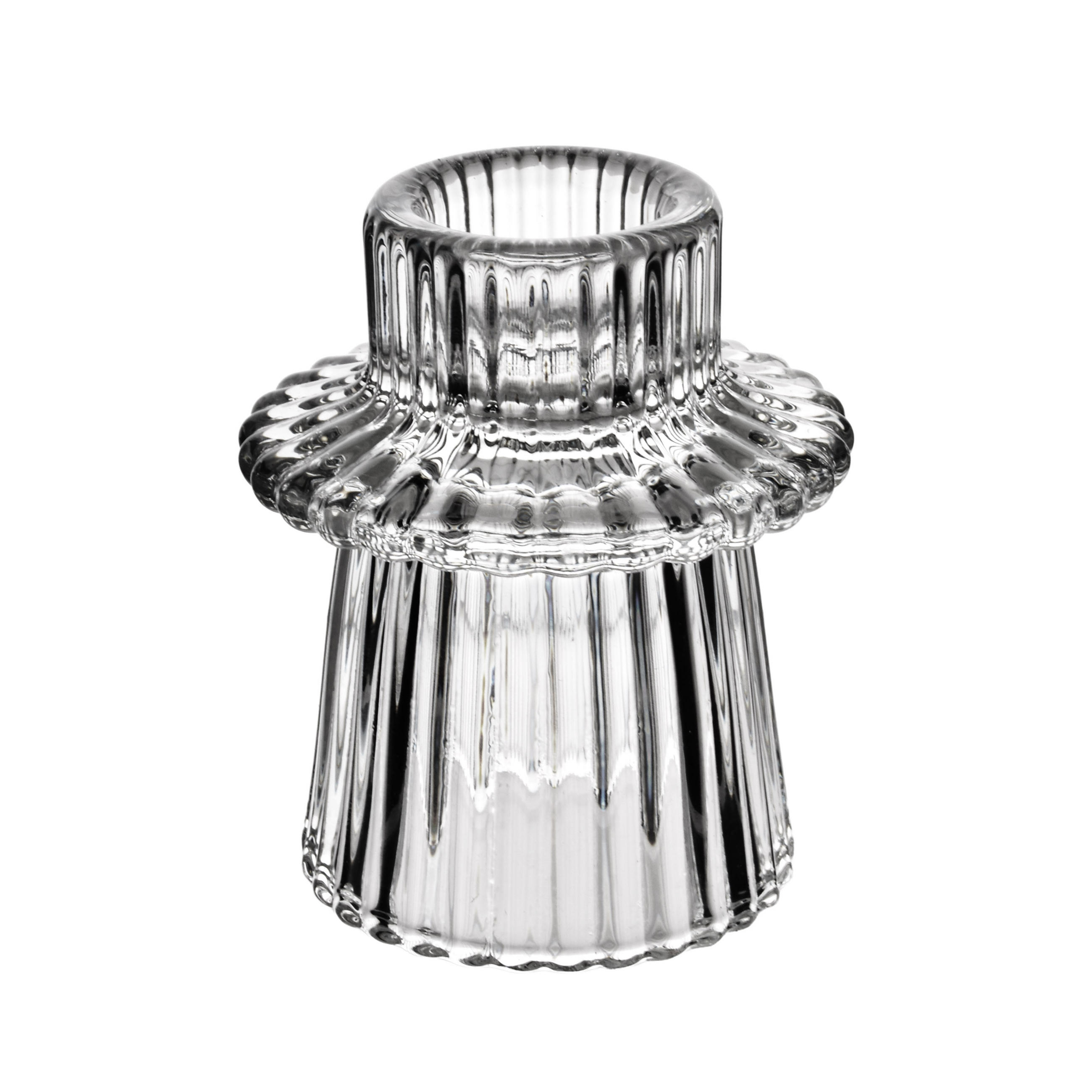 KERZENHALTER Patricia transparent 6/6/7 cm Glas - Transparent, Glas (6/7/6cm) - Mondex