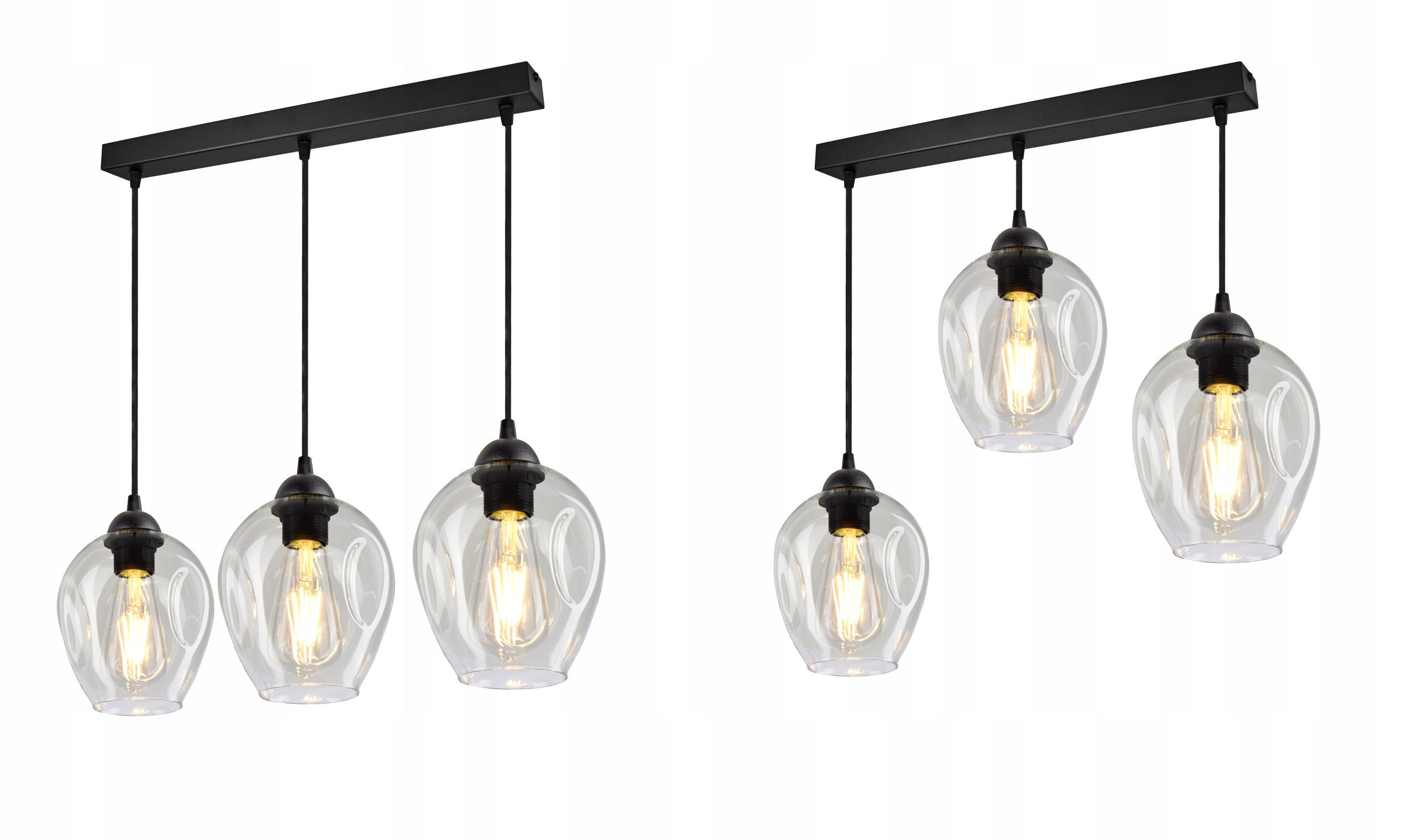 PENDELLEUCHTE Hegel - Transparent/Schwarz, Glas/Metall (15/55/80cm) - kiki design