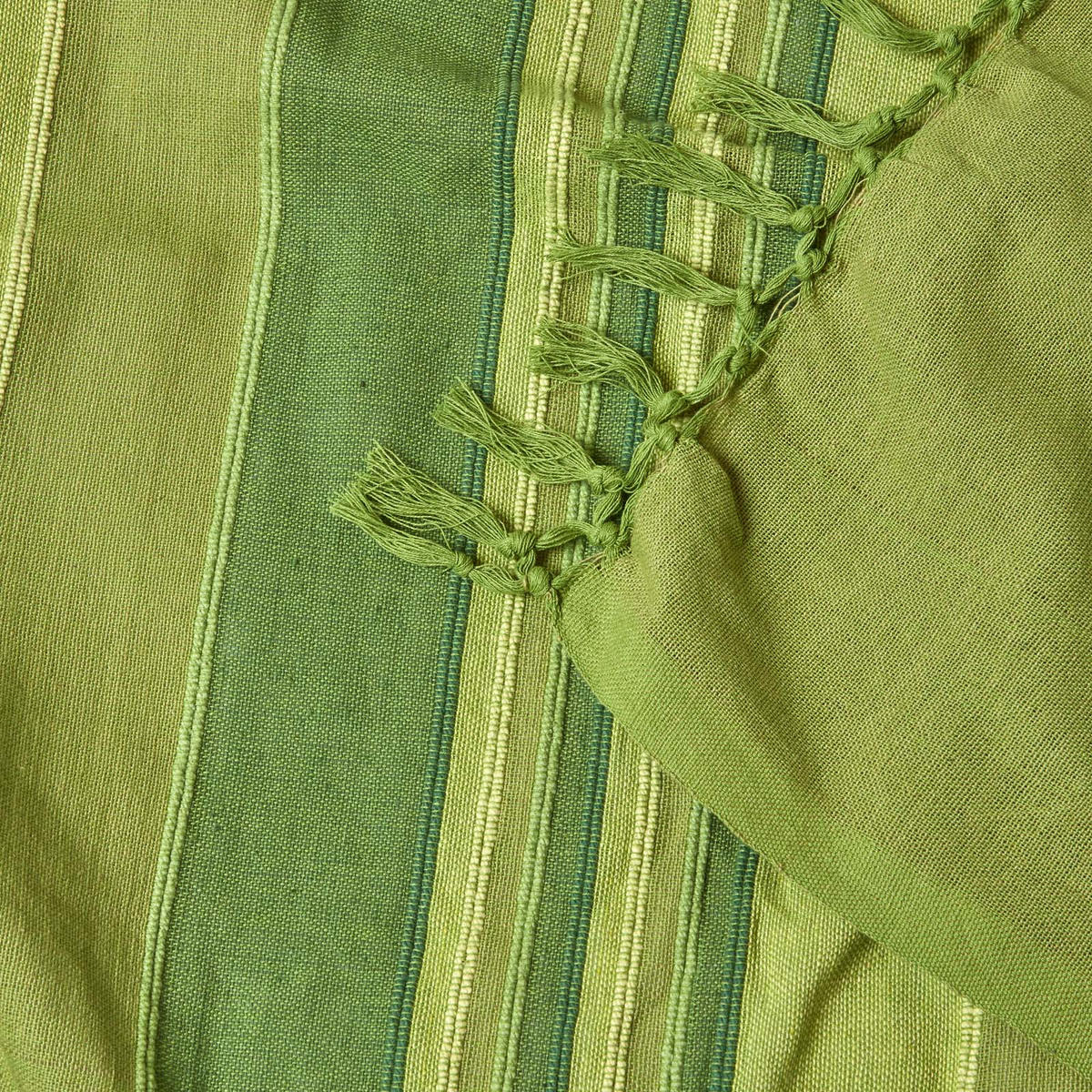 ÜBERWURF Morocco 225/255 cm, 100% Baumwolle gestreift - Grün, Textil (225/255cm) - Homescapes