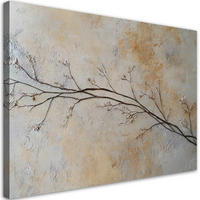 WANDBILD zweige blumen knospen - Beige, Textil (60/40cm) - Feeby