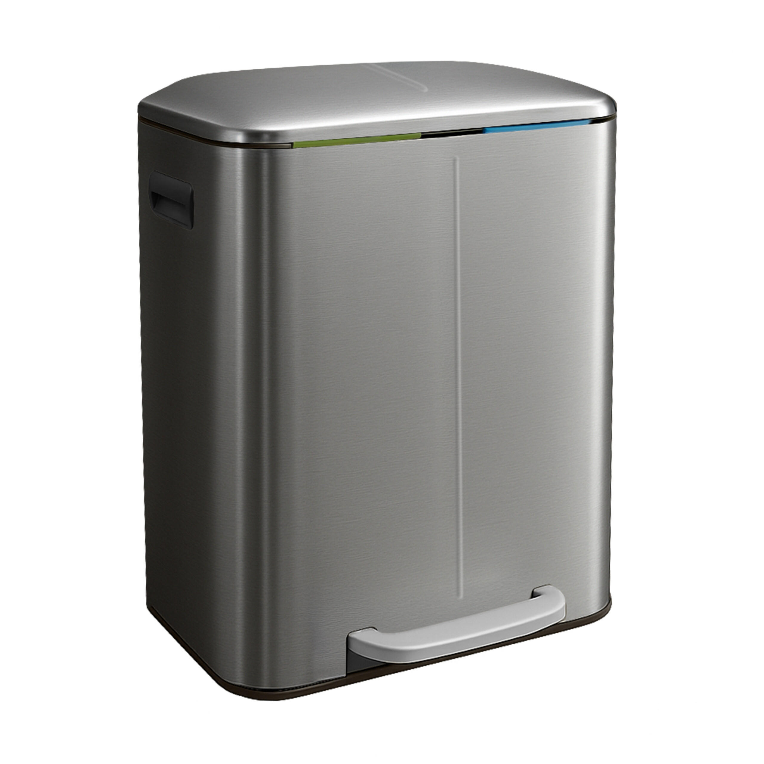 MÜLLEIMER - Silberfarben, Kunststoff/Metall (44.5/60/41cm) - Relaxdays