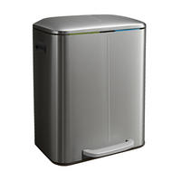 MÜLLEIMER - Silberfarben, Kunststoff/Metall (44.5/60/41cm) - Relaxdays