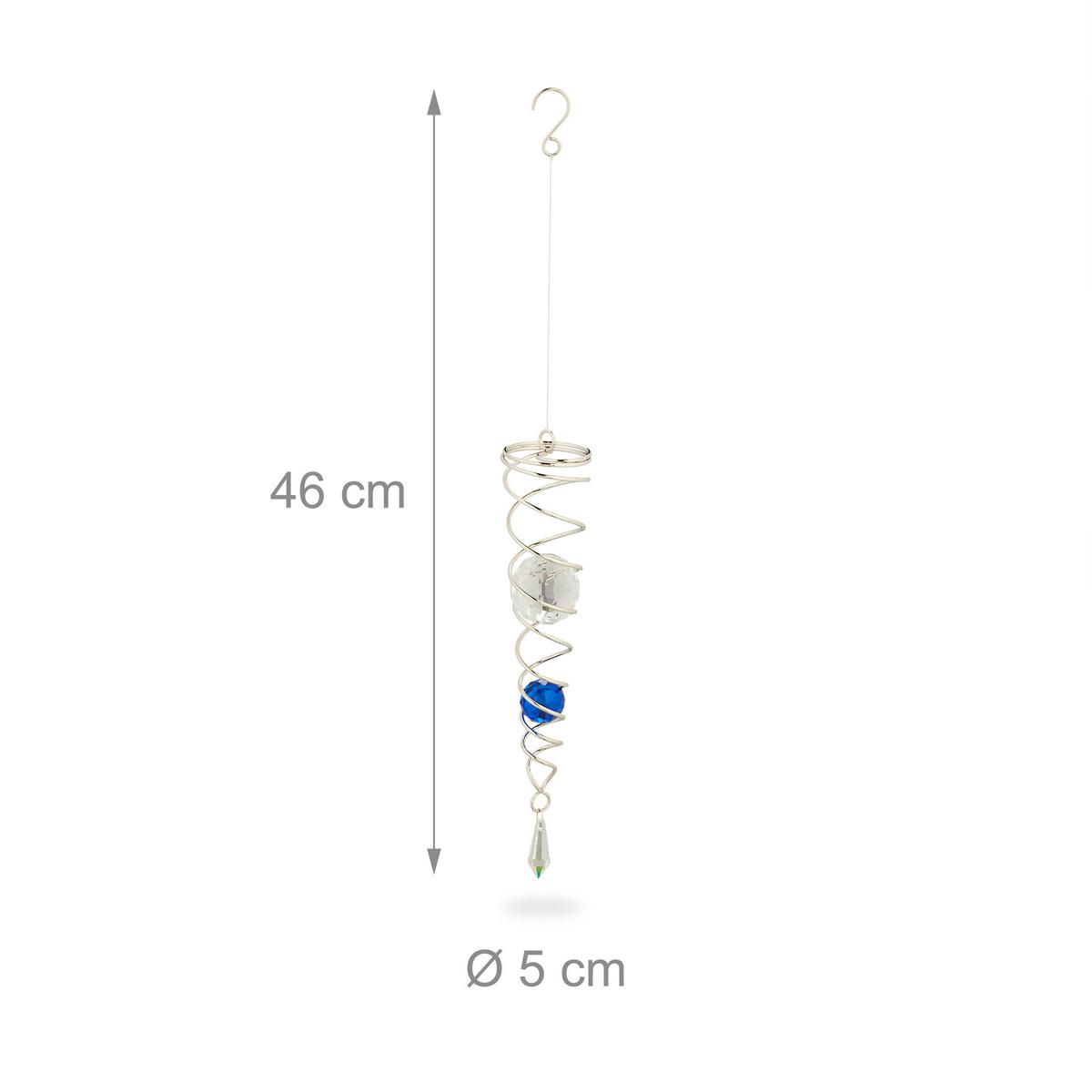WINDSPIEL - Multicolor, Glas/Metall (5/5/46cm) - Relaxdays