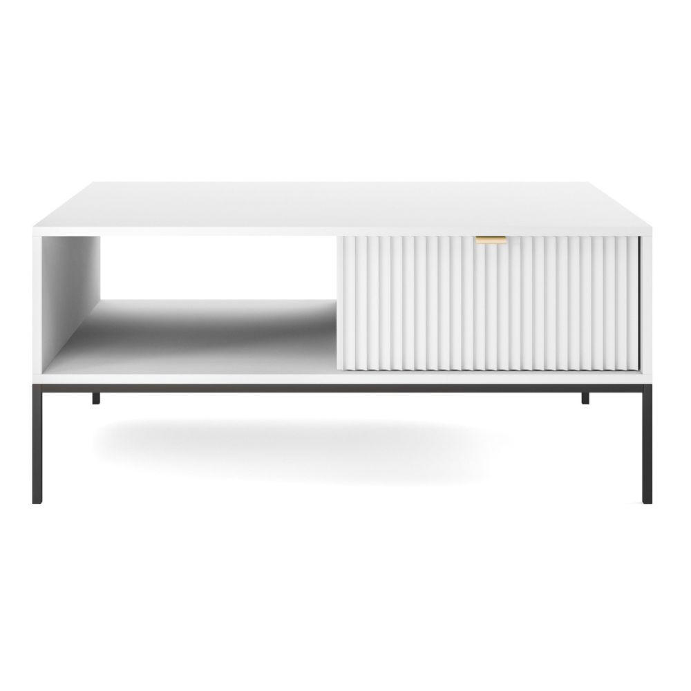 COUCHTISCH Vellore Weiß 104/68/46 cm - Goldfarben/Schwarz, Holzwerkstoff/Metall (68/104/46cm) - Selsey