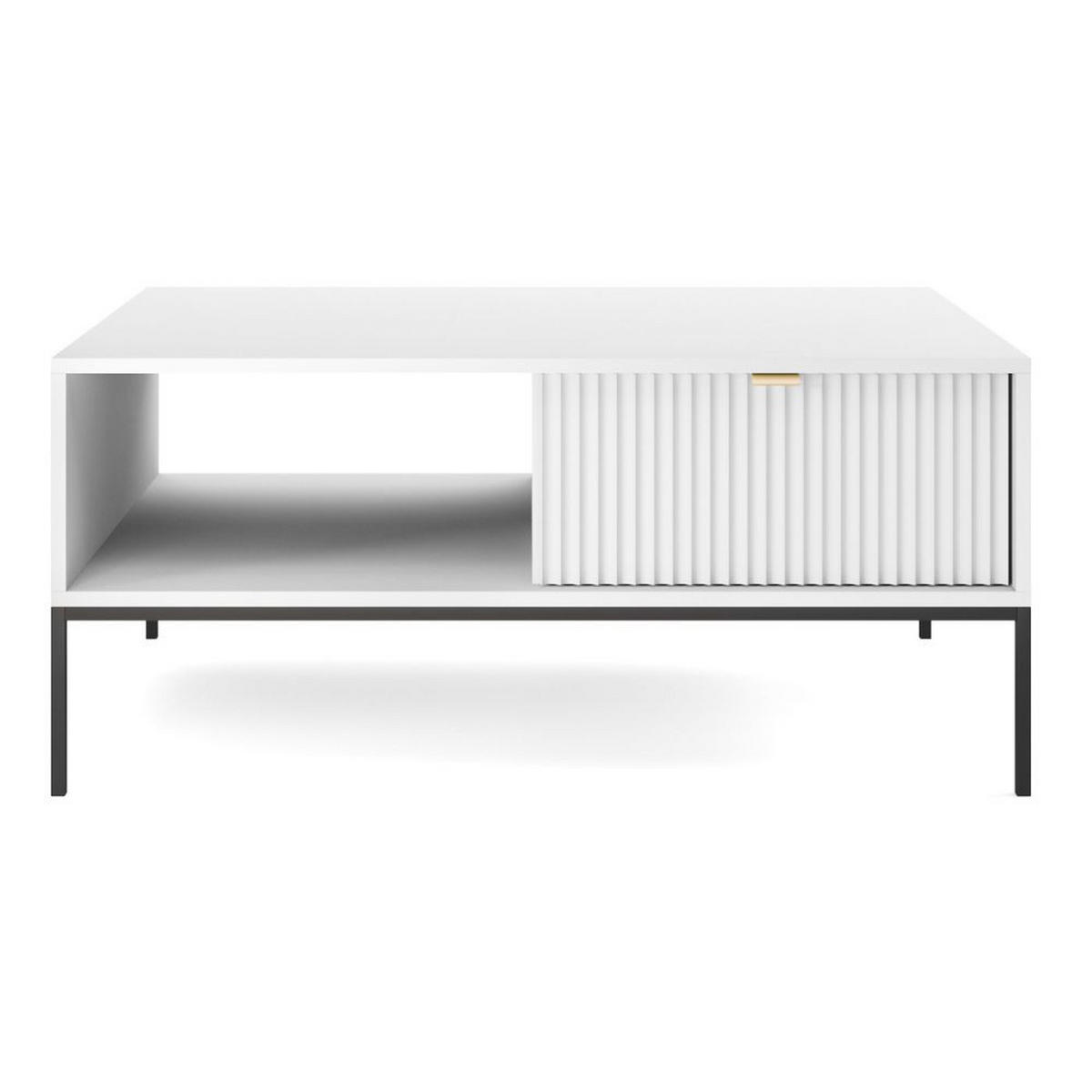 COUCHTISCH Vellore Weiß 104/68/46 cm - Goldfarben/Schwarz, Holzwerkstoff/Metall (68/104/46cm) - Selsey