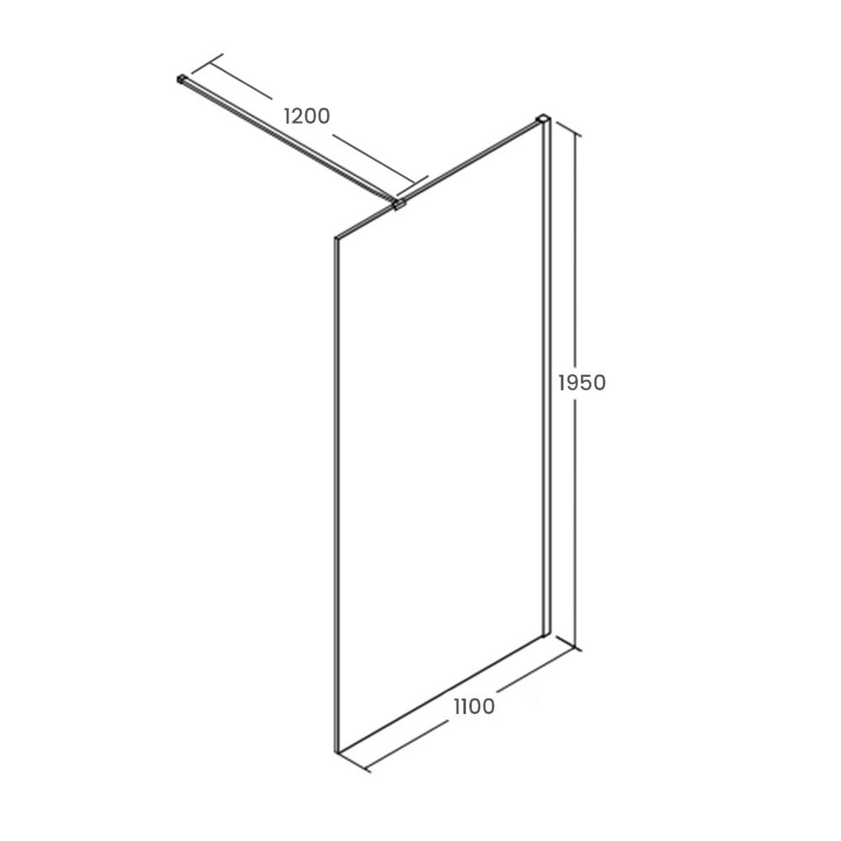 DUSCHTRENNWAND Ketil transparent/schwarz, 8 mm, 110/195 cm - Schwarz, Glas (110/195cm) - bad land