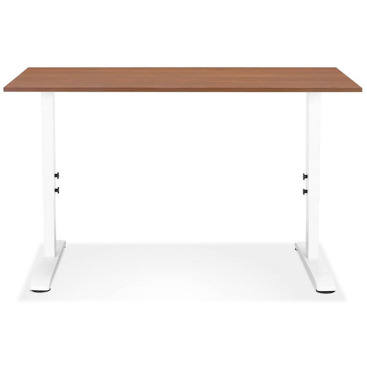 SCHREIBTISCH Höhenverstellbar Ergonomisch Design PELANO, Braun-Weiß 140x70x86,2 cm - Braun/Weiß, Holz/Metall (70/140/86cm) - KADIMA DESIGN
