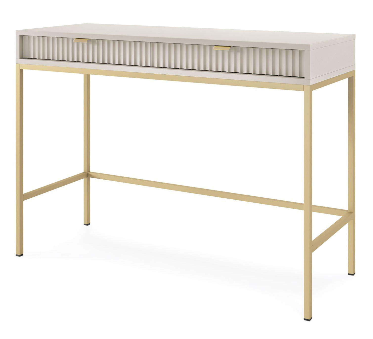 KONSOLE Kaschmir NEW Mit Goldfarbenen Beinen - Beige, Holzwerkstoff (104/104/77cm) - Sepro Meble