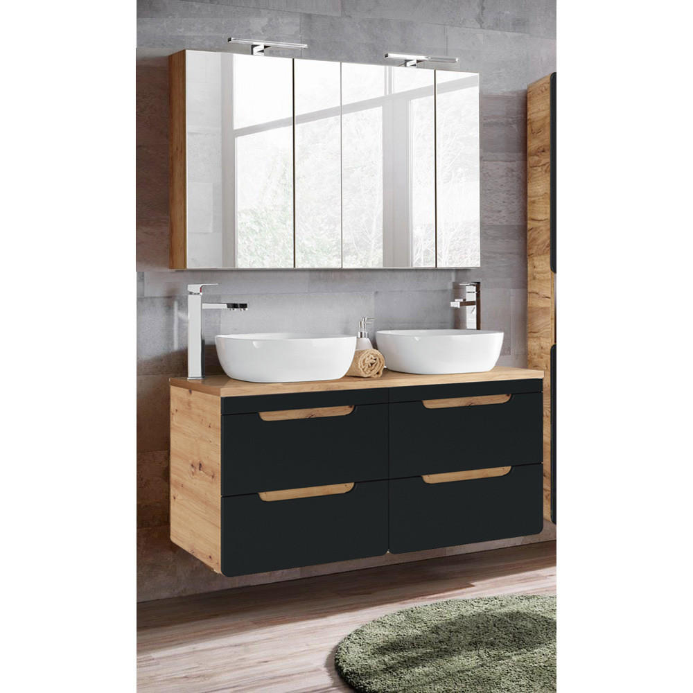 BADMÖBEL-SET 2-TLG. New-luton - Grau, Holzwerkstoff (121/200/46cm) - Lomado