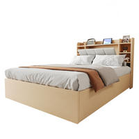 BETT 140/200 cm aus MDF mit USB-Anschluss, Naturholz - Naturfarben, Holzwerkstoff (140/200cm) - OKMYHOME