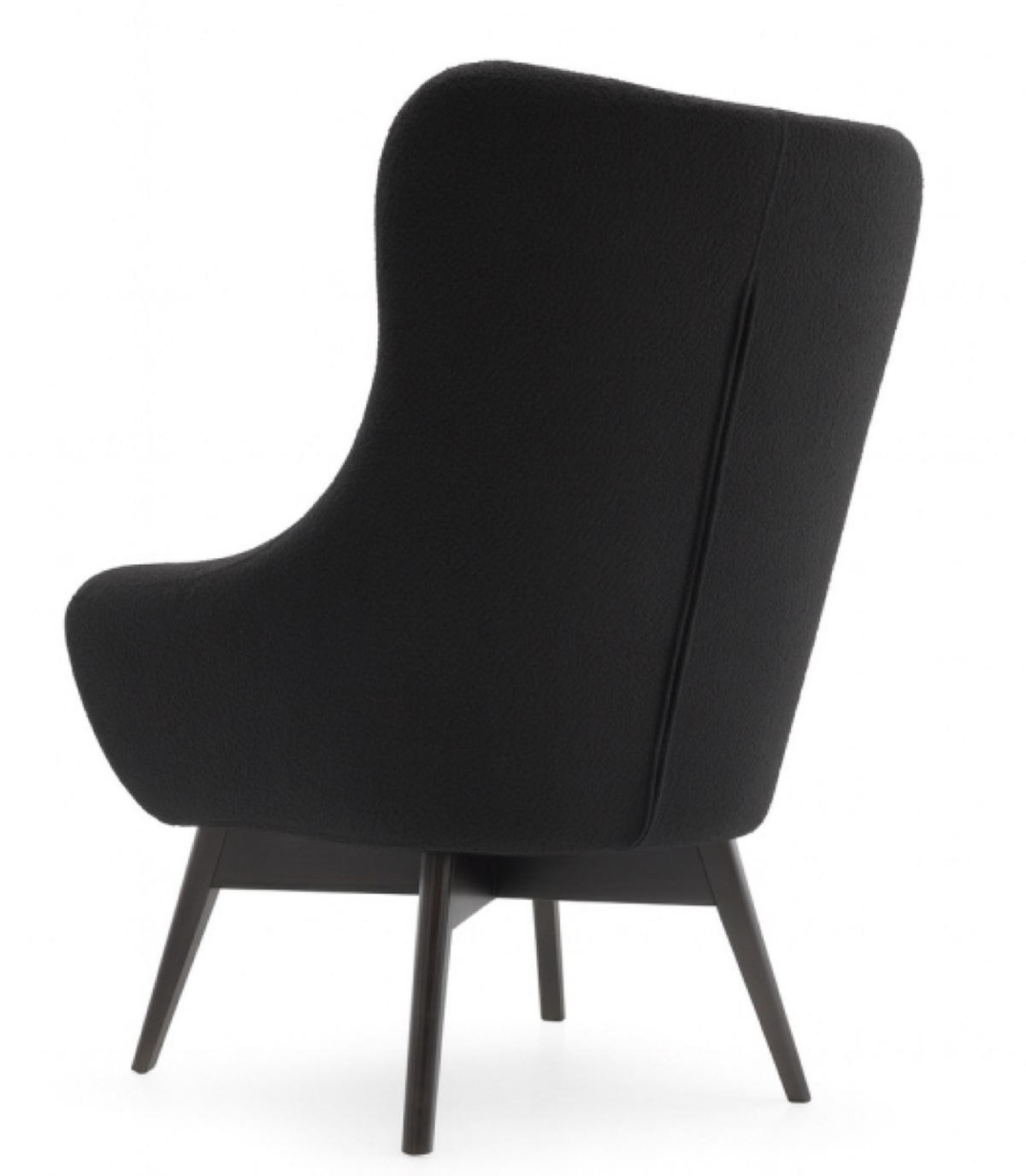 SESSEL Schwarz LISA CARO Auf Holzbeinen - Schwarz, Textil (88/108/88cm) - Sepro Meble