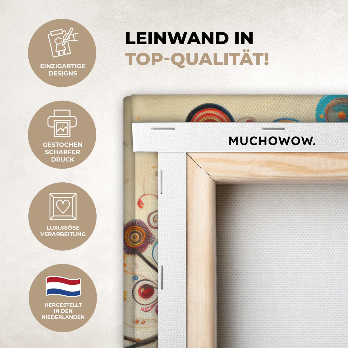 OBRAZ NA PLÁTNĚ Strom - Strom života - Barva 80x60 cm - hnědá, textil (80/60cm) - MuchoWow